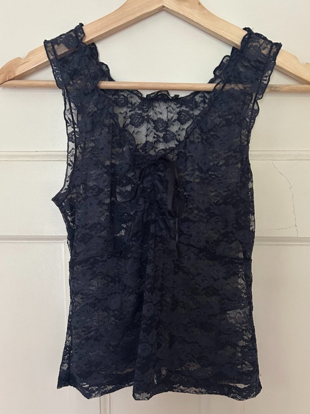 Brandy Melville Lace Navy Top